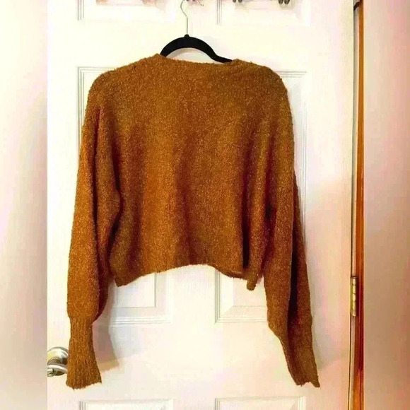 Hooked up NWT Juniors' Textured Button-Front Cardigan Brown Size Large - Picture 4 of 5